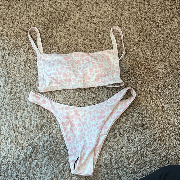 SHEIN Other - SheIn Bikini Pink and white Cheetah Print